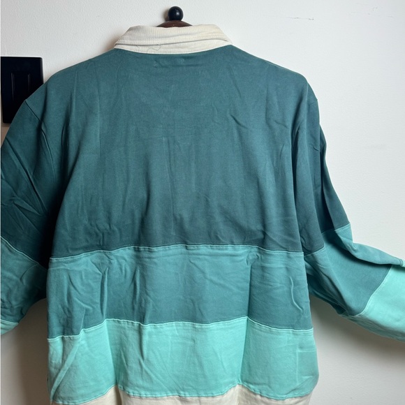 Marine Layer MARGE Size 100% Cotton Rugby Polo Shirt Corduroy Collar M/L - Picture 4 of 12